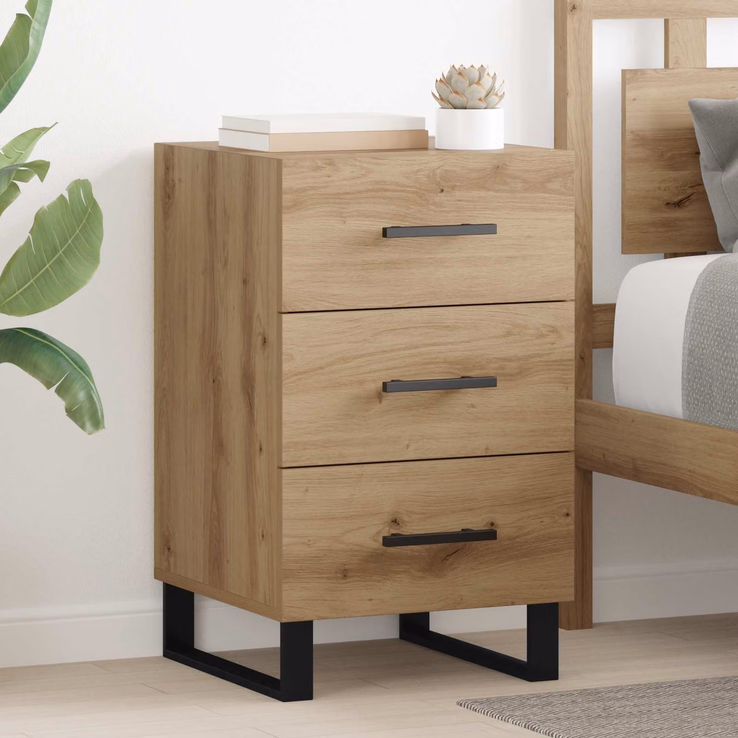 Armadio da notte vidaXL in stile rustico marrone L/P/H: 40 x 40 x 66 cm