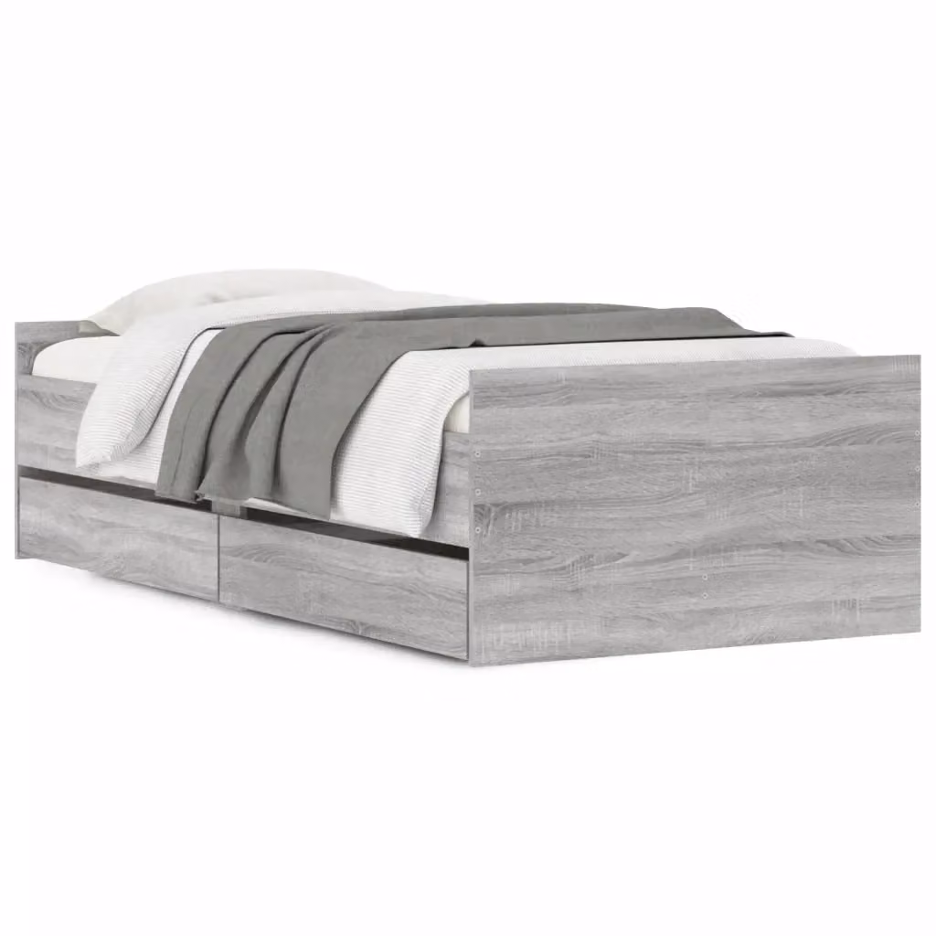 vidaXL Giroletto con Cassetti Grigio Moderno in Legno MDF L: 190 cm, P: 80 cm, H: 300 cm – 2
