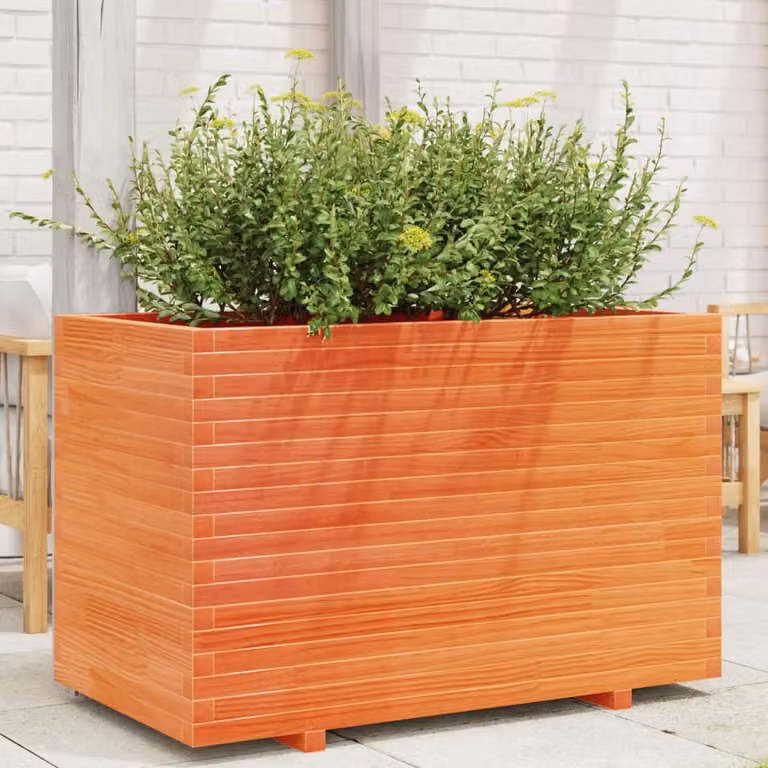 Fioriera da giardino vidaXL in legno massello di pino, colore marrone, L: 110 cm, P: 60 cm, H: 72 cm