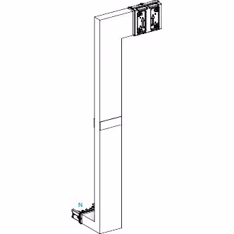 Schneider Electric KSA Commutatore multidirezionale, 250 A, verso il basso a destra, paratia tagliafuoco KSA250DMBK41F