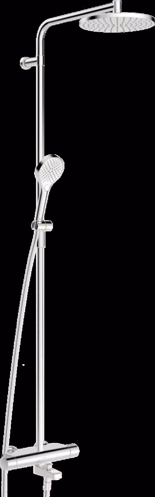 HANSA HANSAVIVA Mitigeur de douche à effet pluie, avec bec, saillie 126mm, Thermo Cool, MagShelf, avec thermostat, chromé, 65162201, 65162201
