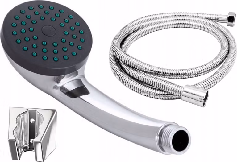 Granitan - Set doccia - Sistema doccia - Anticalcare - Cromo - 150 cm - con doccetta e flessibile - Doccetta a pioggia