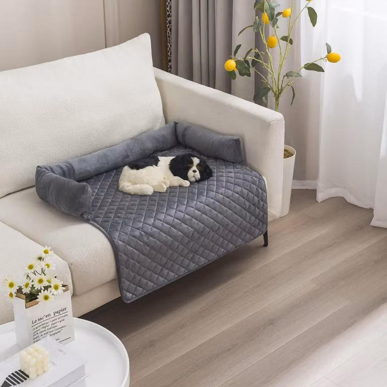 Copertura lavabile per divano, adatta anche come cuccia per cani, colore grigio scuro, dimensioni 75x75 cm