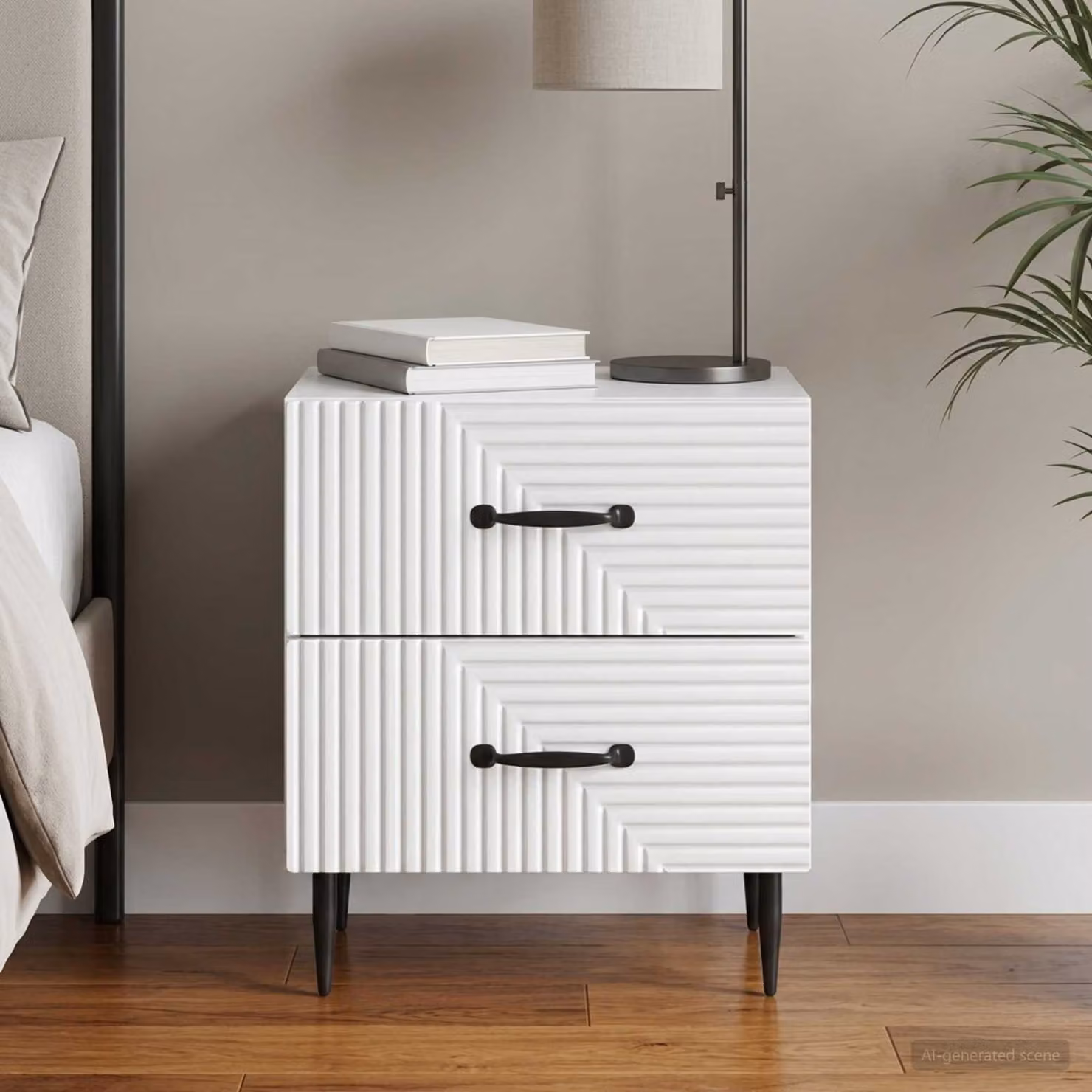 Armadio da notte con cassetto vidaXL Bianco L 43 cm, P 34,5 cm, H 47,5 cm