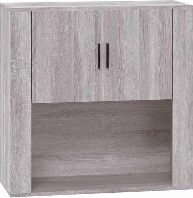 Mobile contenitore a parete moderno HELLOSHOP26 in legno composito grigio, L: 80 cm, P: 33 cm, H: 80 cm