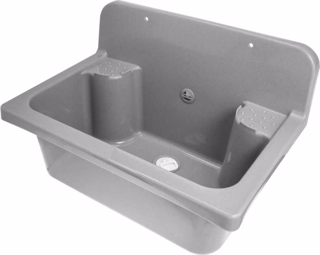 Lavello per officina Lavandino in plastica con accessori; grigio