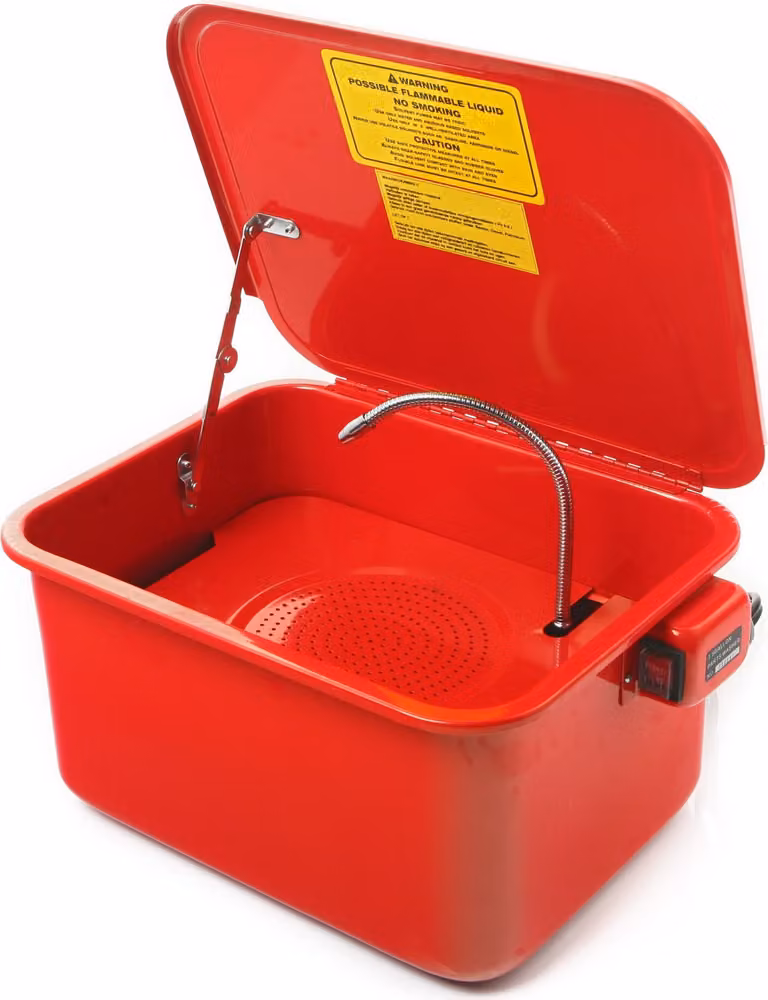 Vasca di pulizia 15L 1,9l/min pompa 5L liquido Lavaggio parti con chiusura a chiave