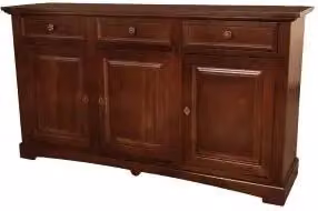 Credenza madia buffet in legno arte povera 3 ante chic mod goccia noce scuro