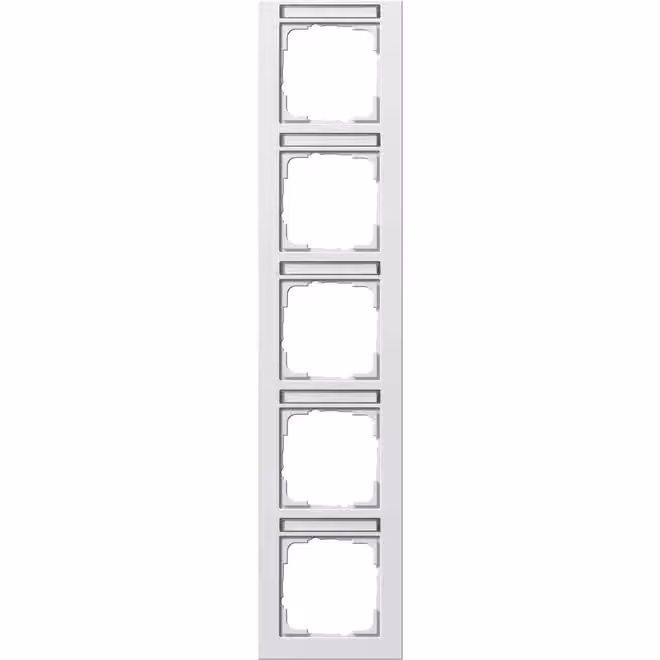 Gira 111522 Cornice di copertura a 5 moduli BSF verticale Gira E2 Bianco puro opaco