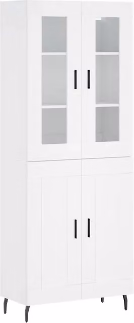 Credenza | Madia | Buffet da pranzo | Armadio da pranzo Bianca 69,5x34x180 cm in Legno Multistrato