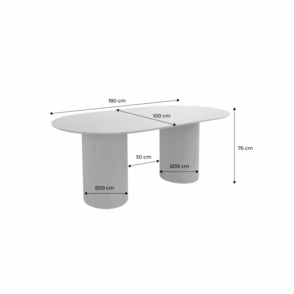 Tavolo da pranzo ovale Sweeek in legno effetto noce marrone per 4-6 persone L: 180 cm – 2