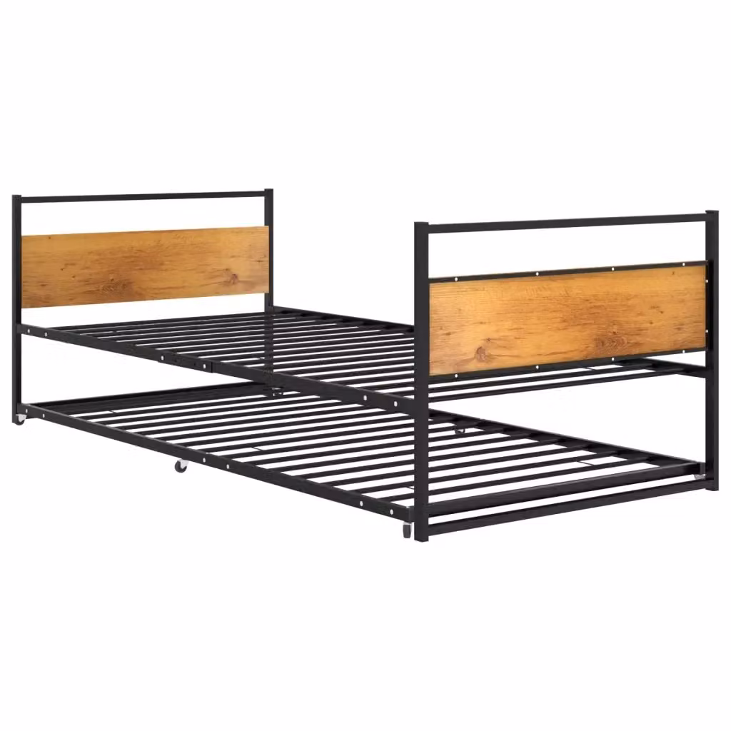 Letto a struttura pieghevole vidaXL in metallo nero L 90 cm x P 200 cm – 2