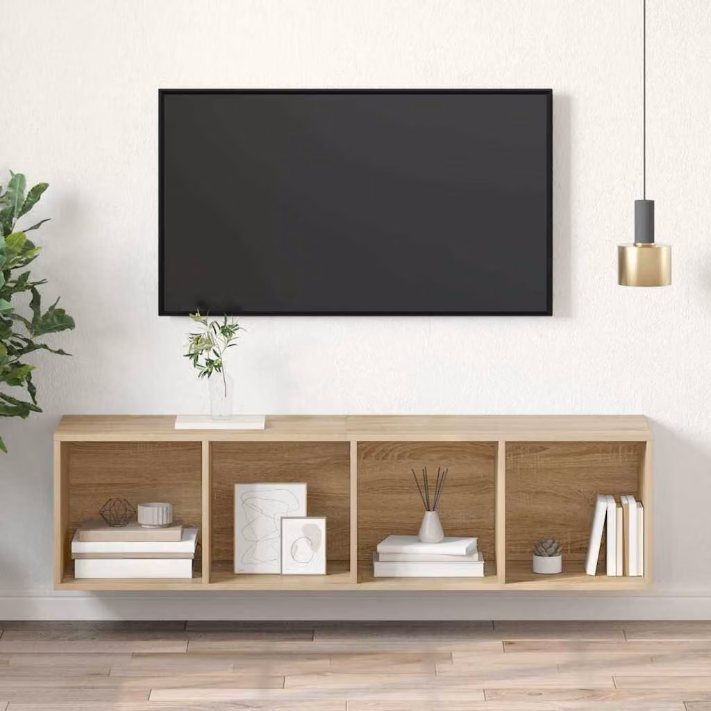 Mobile TV da parete vidaXL in legno Rovere Sonoma marrone L/P/H: 37 x 37 x 142,5 cm