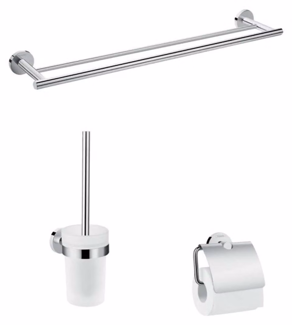 hansgrohe Logis UNIVERSAL Set daccessoires de salle de bain, 3 pièces, chrome, 41727000, 41727000