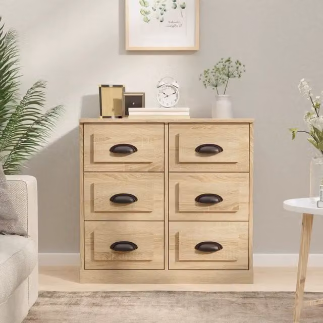 Credenza Buffet Armadio da Cucina Design Mania in Legno Rovere Sonoma, L: 70 cm, P: 35,5 cm, H: 67,5 cm