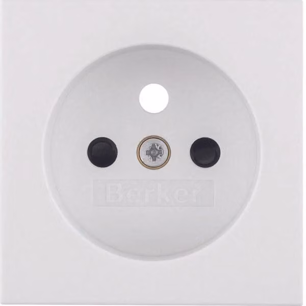 Placca frontale per presa di corrente con contatto di terra, bianco Berker
