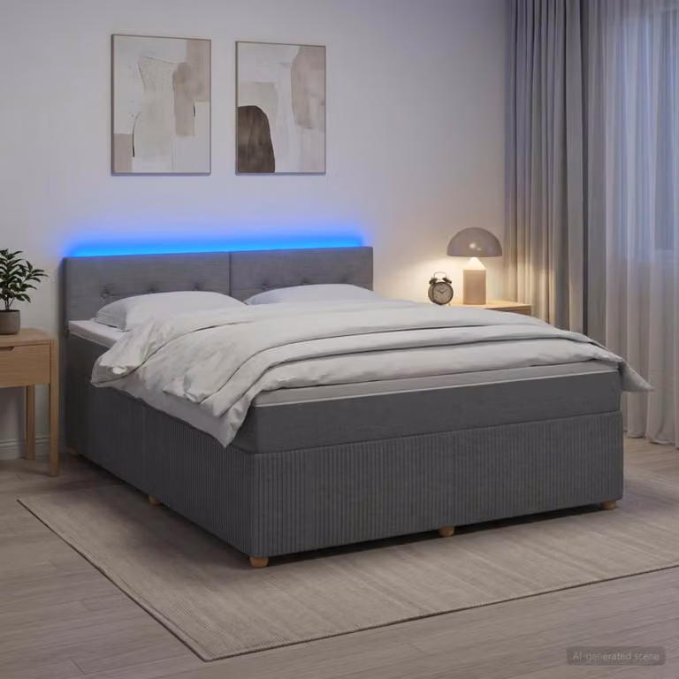 Maison Exclusive - Letto boxspring con materasso Grigio chiaro 180 x 200 cm Tessuto