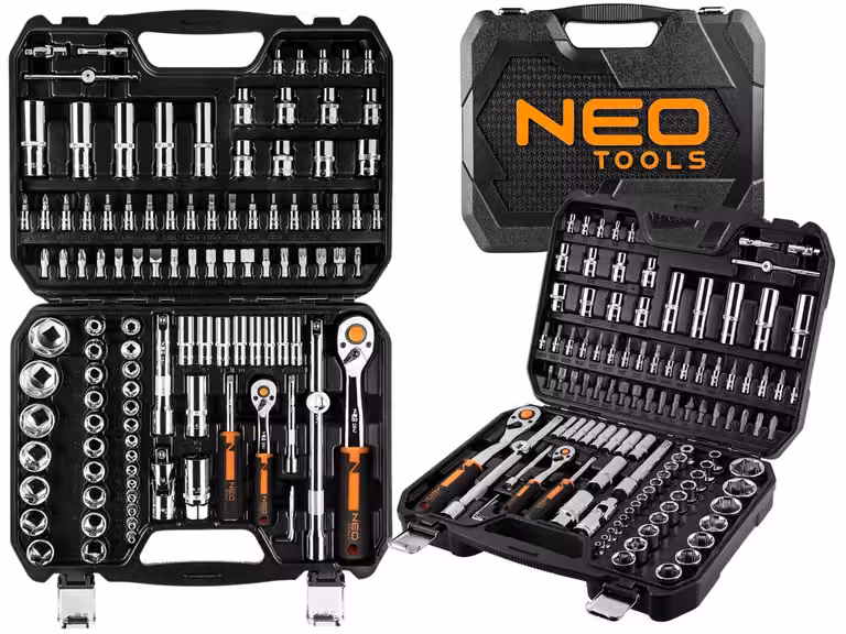 NEO TOOLS Chiavi a forchetta 110 el. 1/4" 1/2" Set di utensili Valigia