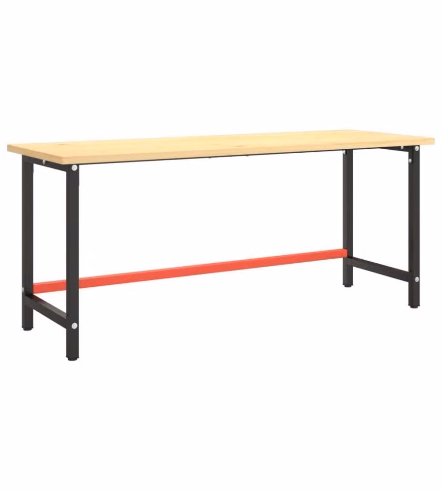 Telaio Banco da Lavoro Nero e Rosso Opaco 180x57x79 cm Metallo