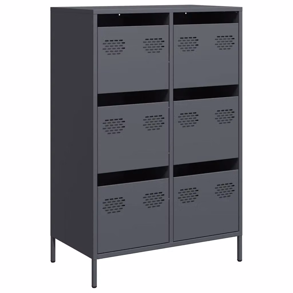 Credenza vidaXL in metallo antracite opaco con serratura L/P/H: 68 x 39 x 101,5 cm – 2