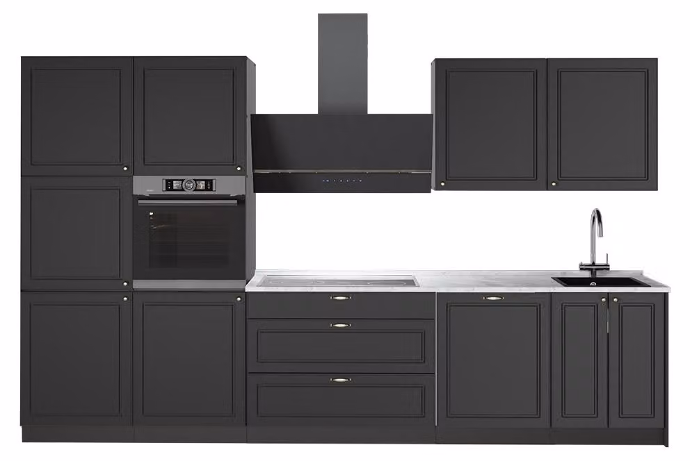 Cucina componibile Vicco Fame-Line Oro-antracite rustico/Antracite 340 cm, PL Marmo, Model 64551