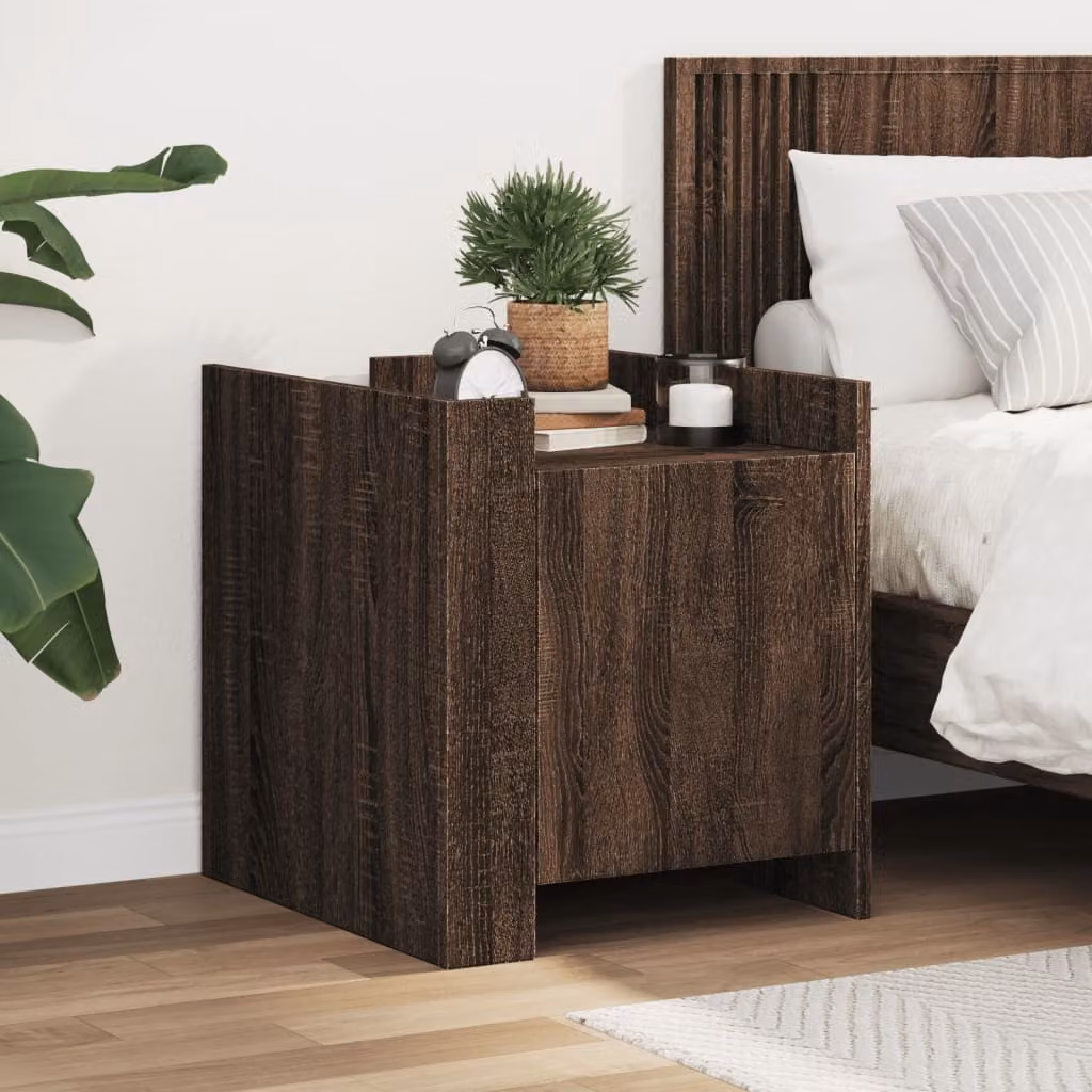 Comodino moderno vidaXL in legno marrone da appendere a parete