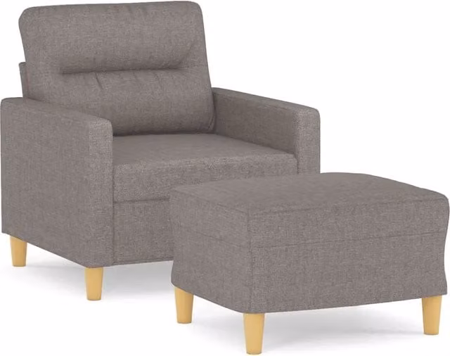 Poltrona | Sedia Relax con Poggiapiedi Tortora 60 cm in Tessuto