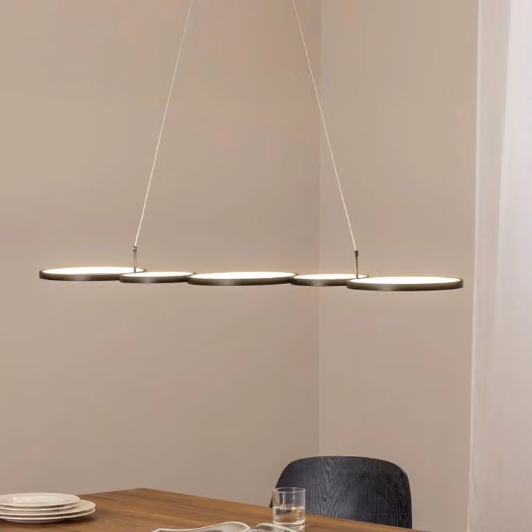 Lampada LED a sospensione Olympia, metallo, nero, 4.000 K Olympia Milagro Lighting, Nero, Soggiorno / Sala da pranzo, Metallo, Moderno
