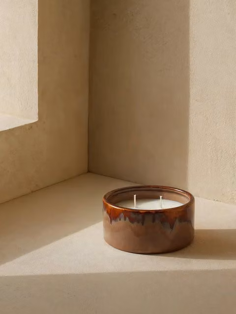 Portacandele Tealight Petra in Ceramica Marrone Kenay Home – 1