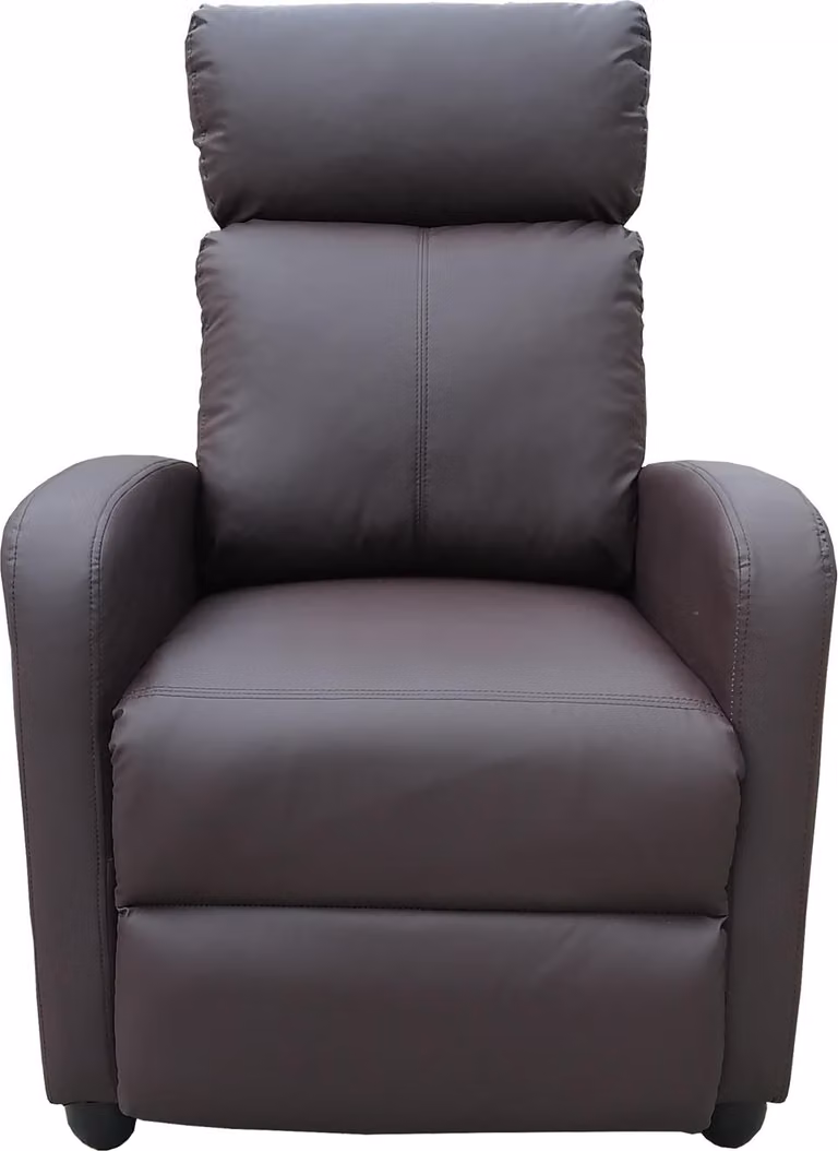 Poltrona relax Corrado in Pelle finta marrone