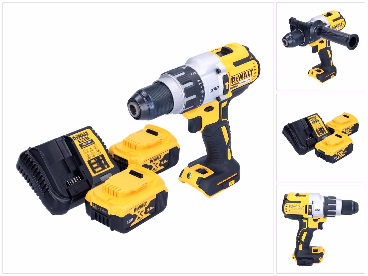 Trapano avvitatore a percussione a batteria DeWalt DCD 996 P2 18 V 95 Nm Brushless + 2x batteria 5,0 Ah + caricabatterie