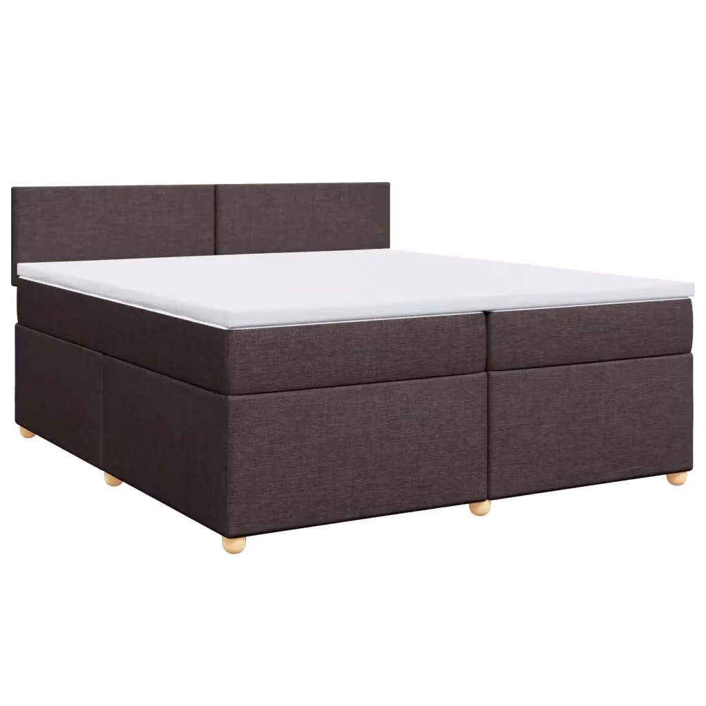 Letto Ibrido vidaXL con Giroletto a Molle e Materasso in Legno di Pino e Tessuto, Marrone e Bianco, 200 x 200 cm – 2