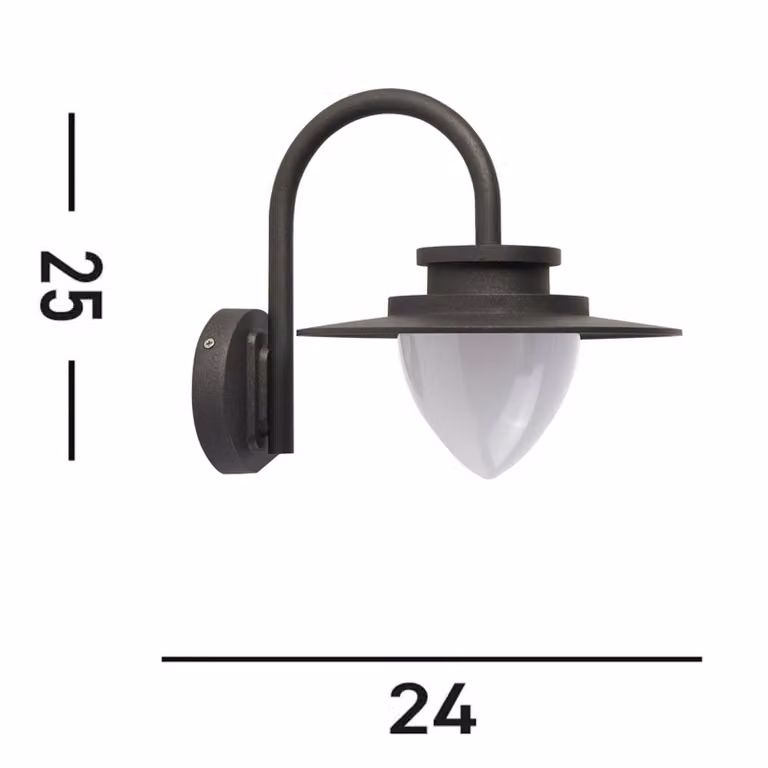 Searchlight Applique da esterni a LED Texas, Nero, Alluminio, Applique LED da esterni