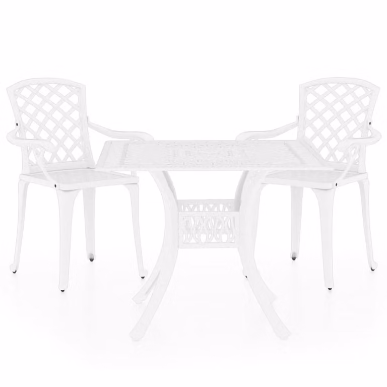 Set da Bistrot 3 pz in Alluminio Pressofuso Bianco