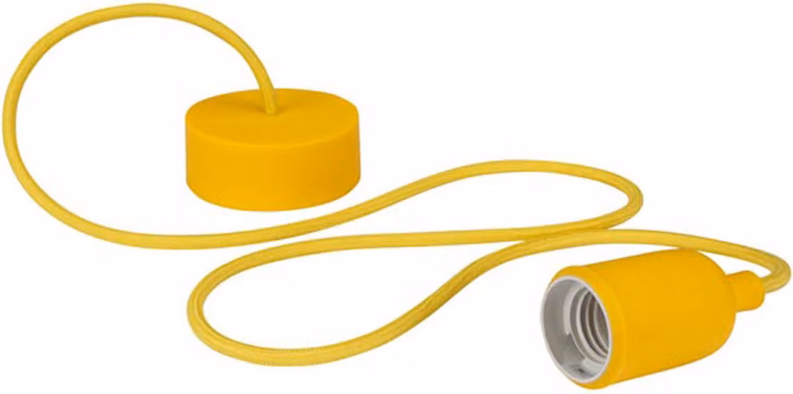 Lampada A Sospensione Di Design Con Cavo Tessile - Giallo
