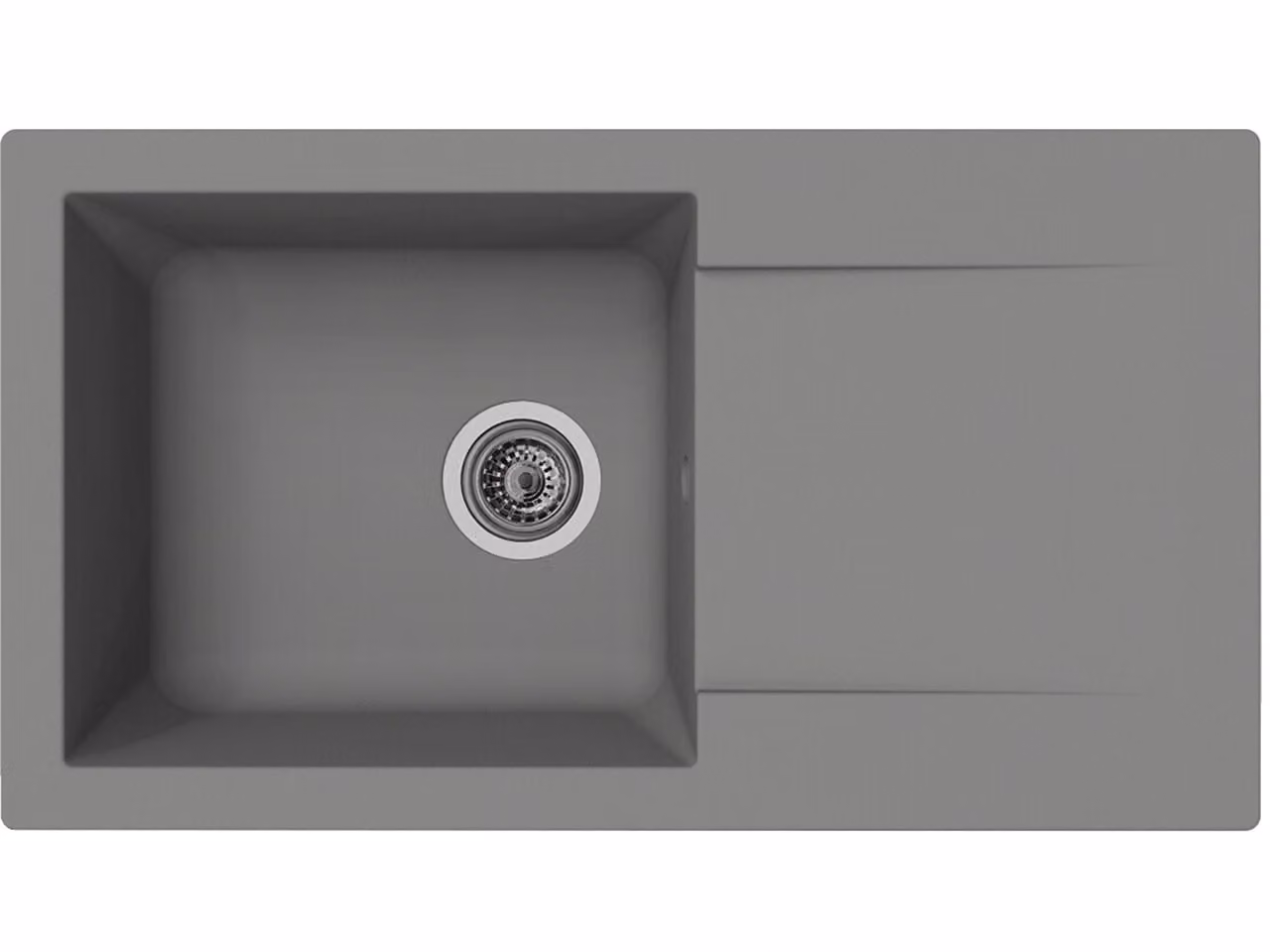 Lavello da cucina Denver, alta resistenza, 78 x 43,5 cm, grigio