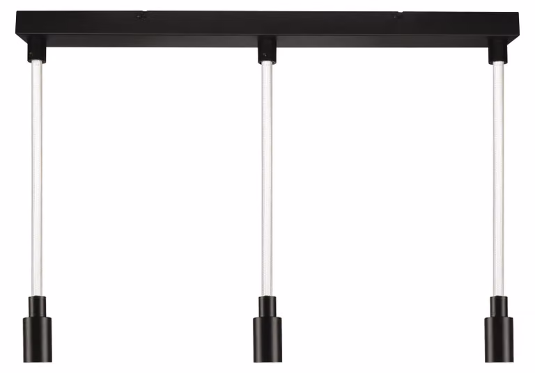 Lampada a sospensione OSRAM Decor Glow Linear 3x E27, 28 W, 1400 lm, 2700 K, nero, acciaio/plastica, illuminata