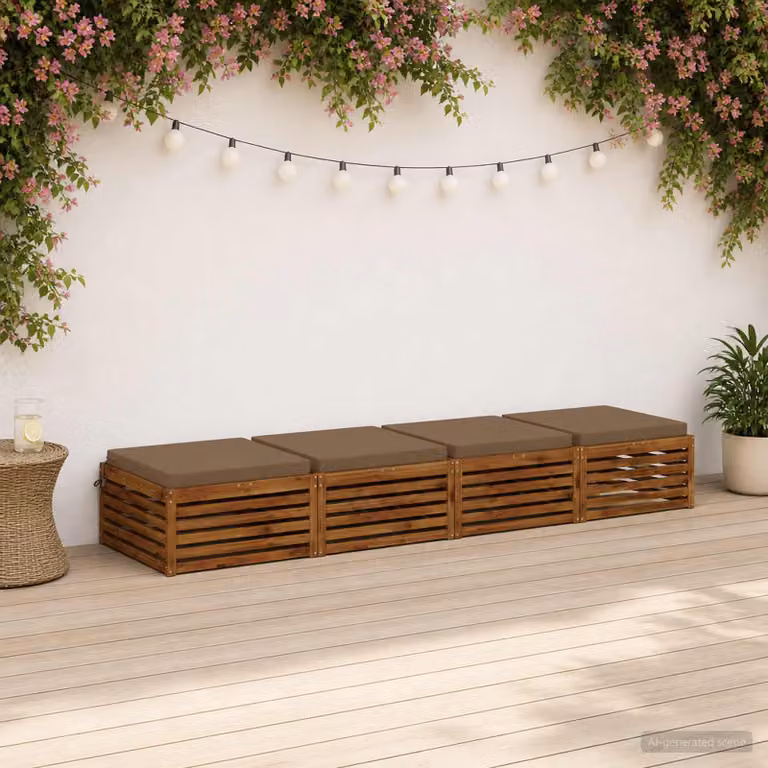 Set di 4 cuscini per sedia vidaXL SOEST in poliestere, colore tortora, con rivestimento lavabile e resistente ai raggi UV