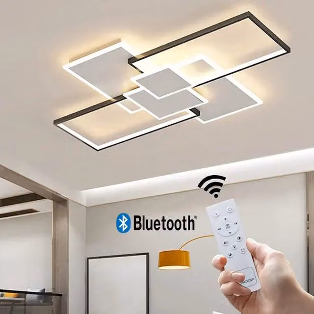 Plafoniera LED moderna UNIVERSO con tecnologia Bluetooth, dimmerabile e CCT, 83W, bianca