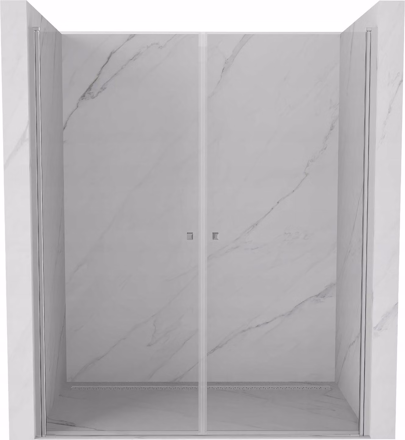 Mexen Pretoria Duo porta doccia a battente 140 cm, trasparente, cromo - 852-140-000-02-00