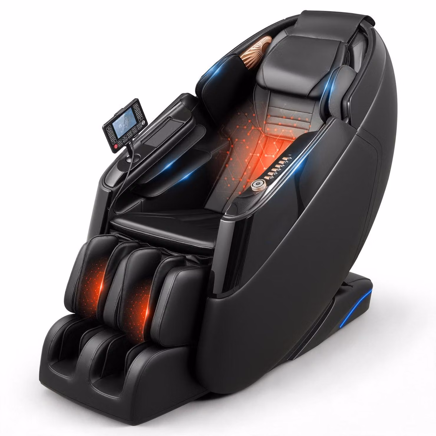 Poltrona massaggiante - Poltrona relax a gravità zero 4D - Programmi automatici - Funzione riscaldante - Airbag a pressione d'aria - Poggiapiedi estraibile - Altoparlante Bluetooth