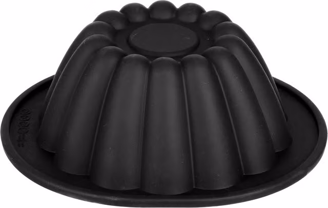 Stampo Bundt Cake rotondo Baker's Secret in silicone nero con bordo rinforzato, diametro 21 cm – 1