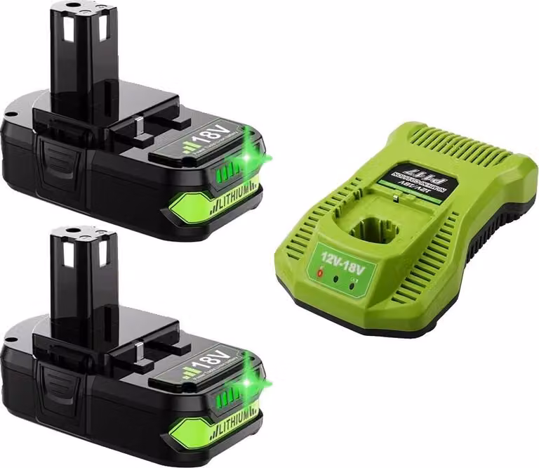 Batteria agli ioni di litio da 18 V, opzioni da 9,0 Ah e 6,0 Ah, certificata CE e RoHS, 2 batterie da 3 Ah e 1 caricabatterie