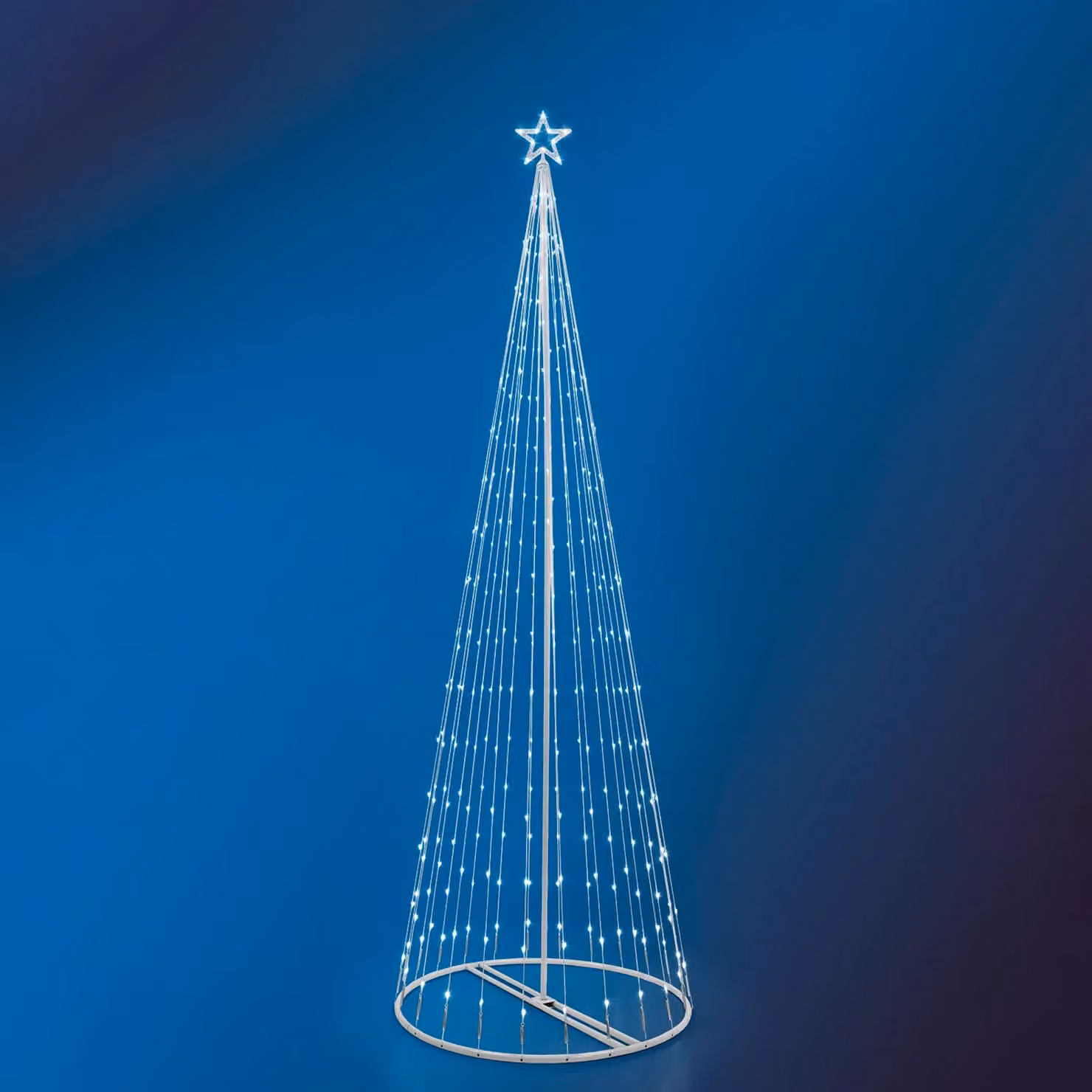 DICTROLUX Albero di Natale Luminoso con 274 LED Bianco Freddo, H 200 cm, Diametro 60 cm