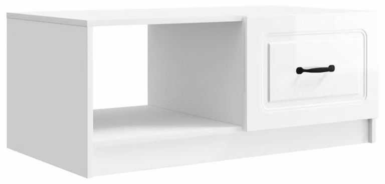 Tavolino da salotto Bianco Lucido 90 x 50 x 37 cm