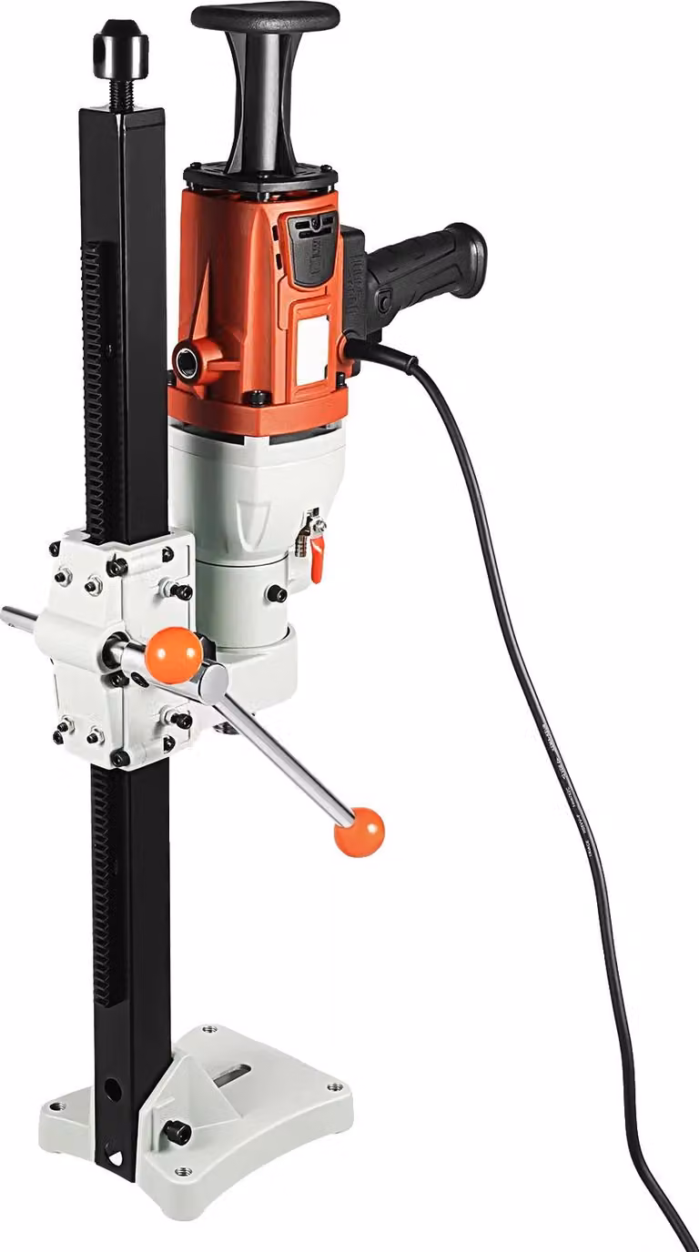 Trapano a nucleo per calcestruzzo, potenza di ingresso 2200W, diametro massimo di foratura 180 mm, velocità a vuoto di 1200 giri/min, tensione nominale 220V, motore a spazzole