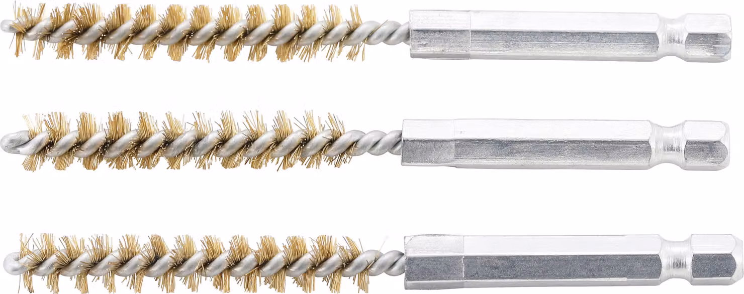 BGS spazzola in ottone 8 mm esagono esterno 6,3 mm (1/4") 3 pezzi - 3078-8-M