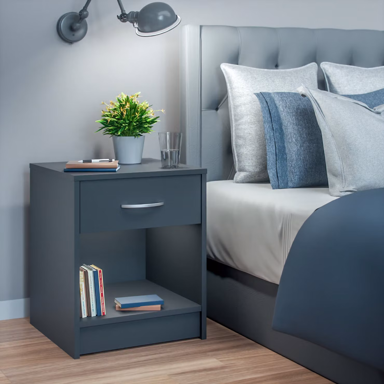 Comodino Hamburg Casaria Antracite L: 50 cm, P: 40 cm, H: 35 cm – 3