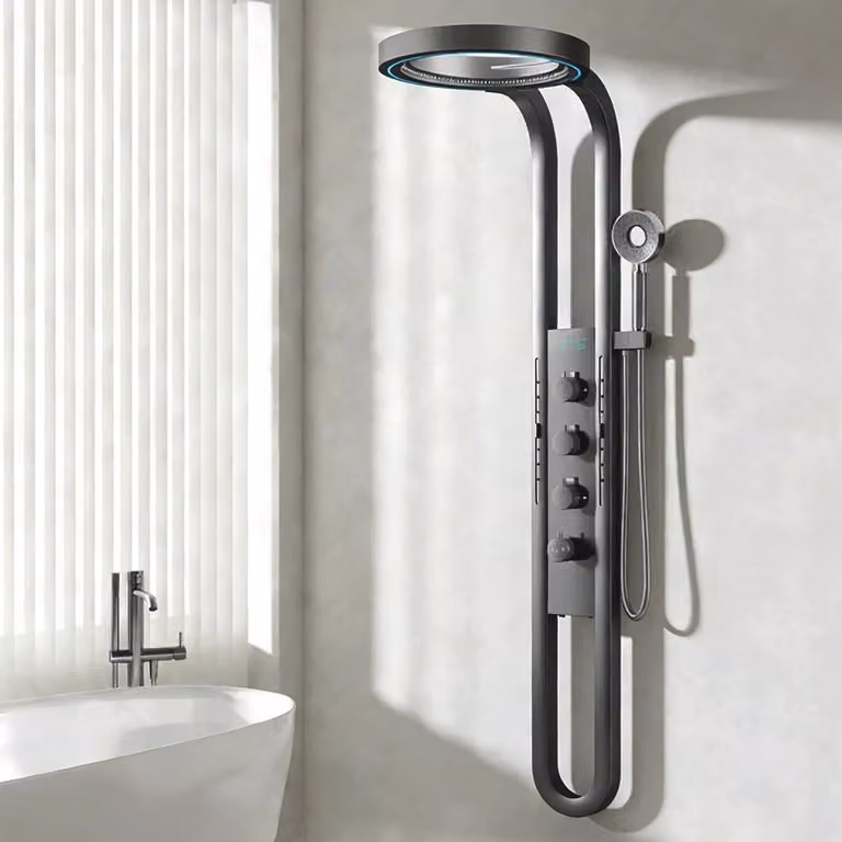 Sistema doccia - Display digitale - Lega di alluminio - Getto a cascata