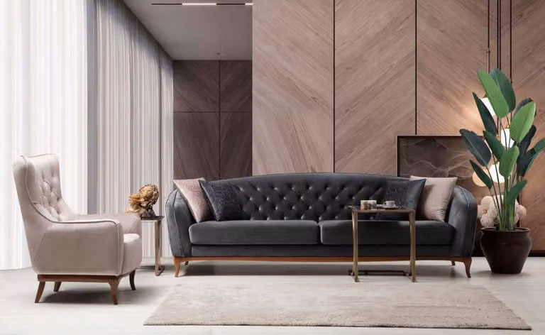 Luxus Couch Sofagarnitur Komplette Couchgarnitur 4+1 Sitzer Sessel Stoff Set